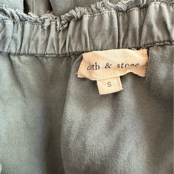 Cloth & Stone Strapless Frayed Elastic Waist Jumper Faded Everglade Size Small - Picture 4 of 4